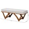 Baxton Studio Chenoa Japandi Light Grey Boucle Fabric and Walnut Brown Finished Wood Bench 233-13319-ZORO - alternate 6